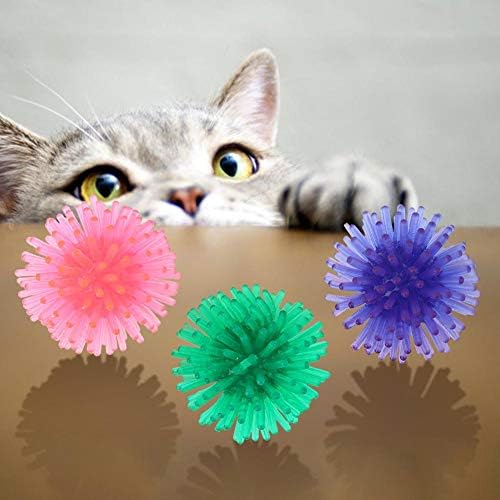 Zerodis 10 Pcs Cat Colorful Ball Toys,Portable Catch Playing Toys Thorn Pet Kitten Exerciser Interactive Balls