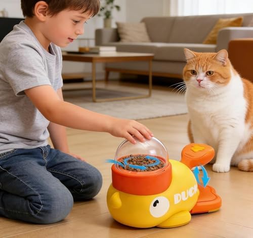 Duck Dog Treat Dispenser Toy for Small Breeds - Interactive Slow Feeder Puzzle & Food Dispensing Toy, Mental Stimulation Puppy Chew Toy for Healthy Digestion & IQ Training