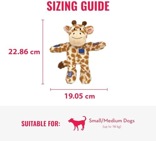 KONG Wild Knots Giraffe Dog Toy (Small/Medium) Durable Internal Knotted Rope, Minimal Stuffing for Less Mess – Soft Plush Chew Toy for Dogs