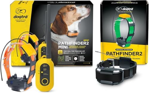 Dogtra Pathfinder2 Mini GPS Tracker e Collar + Add-on Receiver (Black) | 4 Mile, LED Light, Waterproof, Free App, No Fees, Smartwatch Control, Satellite Tracking, Multi Dogs, Smartphone Required