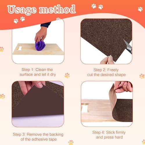 Dog Door Scratch Protector Self-Adhesive Emery Paper10in*12.5ft CoffeeColor