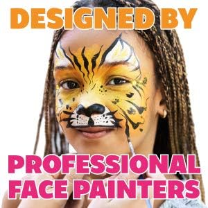 Kraze FX Face Paint Palette Set Of 2 - Fundamentals & Splash, Value Pack of 12 Basic Solid Colors & 6 Fun Split Cakes Palette with Brushes, Professional Face Painting Starter Kit