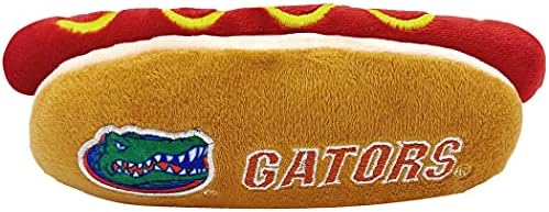 Pets First NCAA Florida Gators HOT Dog Plush Dog & CAT Squeak Toy - Cutest HOT-Dog Snack Plush Toy for Dogs & Cats with Inner Squeaker & Beautiful Football/Basketball Team Name/Logo