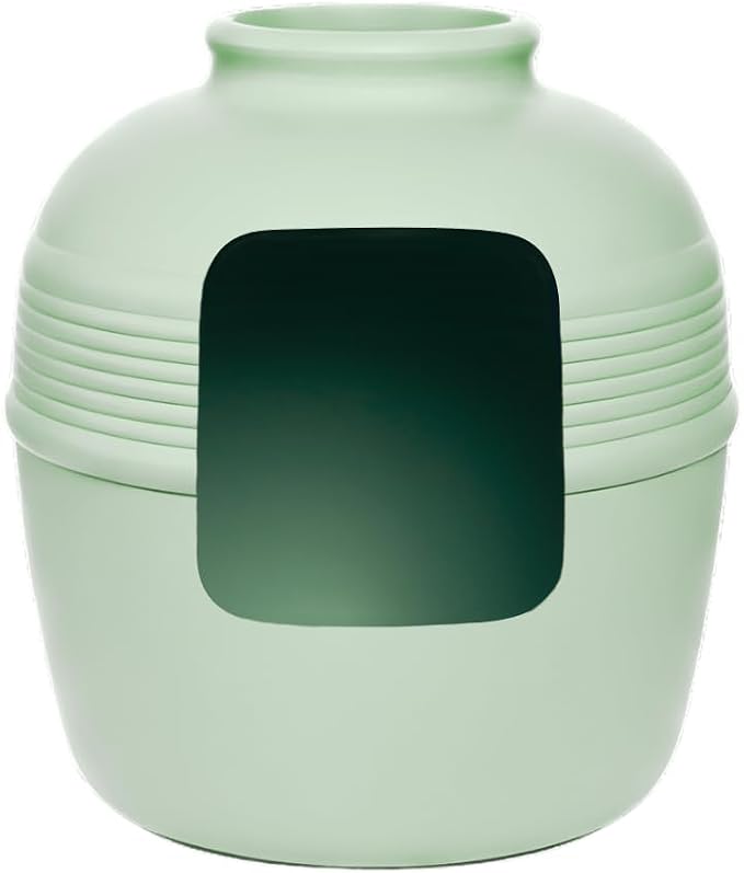 Good Pet Stuff Hidden Litter Box Planter, Decorative Cat Litter Enclosure with Carbon Filter, Upgraded Design, Easy to Clean, Replacement Kit, Original Round Style, Mint Green