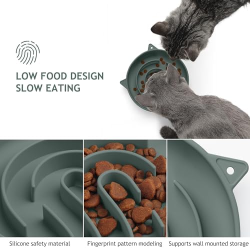 Coomazy Slow Feeder Cat Bowl Silicone Pet Puzzle Feeder for Slow Eating