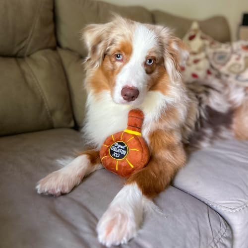 CHEWFFON Whiskey Dog Toy, Squeaky & Crinkle Interactive Puppy Toy