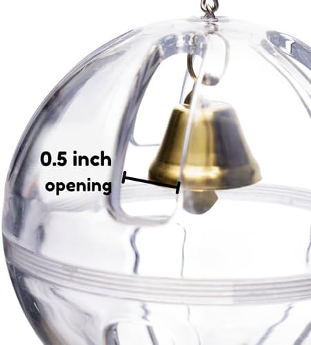 Bird Foraging Ball Toy, 3.5 Inch, Interactive Hanging Treat Dispenser & Enrichment Toy for Cockatiels, Parrotlets, Conures, Caiques, Small Parrots, and Doves, Forage Toy