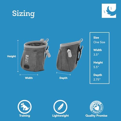 RC Pet Products Essential Treat Bag, Training Pouch with Belt Clip and Dog Bag Dispenser | Heather Teal