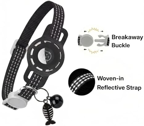 AirTag Cat Collar, Breakaway Reflective Adjustable Kitten Collar