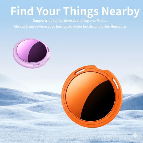 2 Pack Tracker Tags Finder Apple Find My MFi Certified Waterproof iOS Only | Bluetooth Air Smart Tags Item Finder Locator Worldwide Tracking for Key Pets Wallet Backpack Dogs Luggage Replaceable Battery