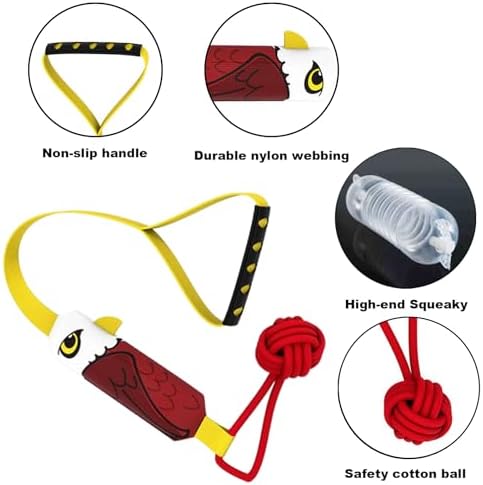 ETIAL Interactive Dog Tug Toy,Indestructible Dog Toys for Aggressive Chewers,Tough Squeaky Dog Rope Toys for Training,Tug of War Dog Toy Balls for Medium & Large Dogs (Eagle)