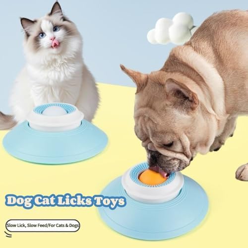 Dog Cat Licks Toys for Liquid Food, 2026 New Non-Slip Dog Lick Bowl Toys, Anxieties Relief Slow Feeder Dog Lick Ball Treat Dispenser (Orange Ball)