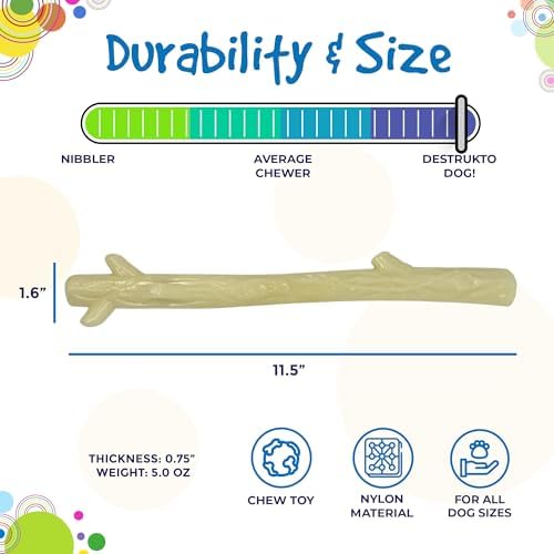 SodaPup Glow in The Dark Chew Stick – Durable Dog Chew Toy Made in USA from Non-Toxic, Pet Safe, Food Safe, Nylon Material for Mental Stimulation, Clean Teeth, Fresh Breath, Calming Nerves, & More