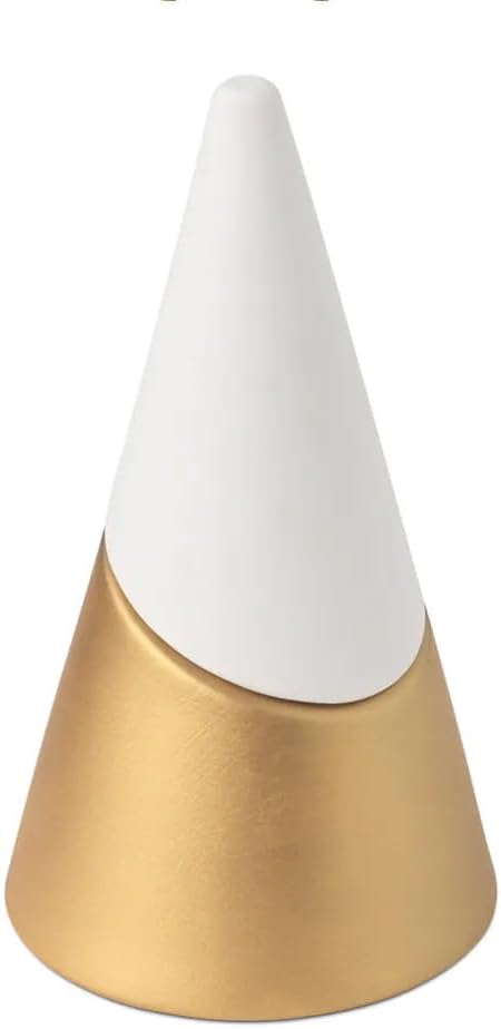 Serene House Aspen, Passive Diffuser for Essential Oils – Elegant, Wireless Aromatherapy Home Décor – Gold and White Ceramic