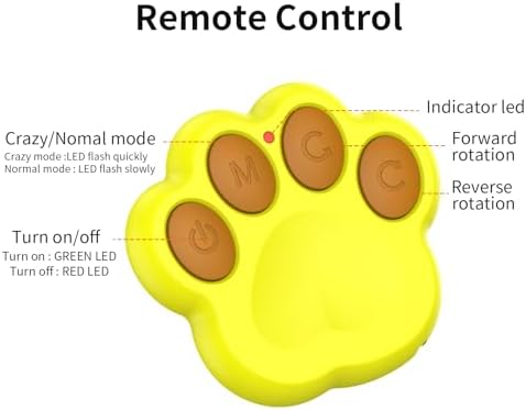 Ball Toy for Dogs, Waterproof Interactive Dog Toys Ball, Automatic Moving Dog Toy for Keep Them Busy, Remote Control Shaking Pet Balls, USB Rechargeable (Yellow,with Remote Control)