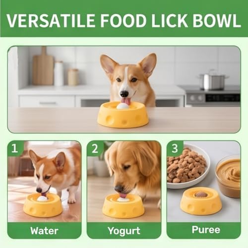 Slow Feeder Dog Bowl with Roll Ball, Slow Down pet Eating,Puzzle Toys, Blue