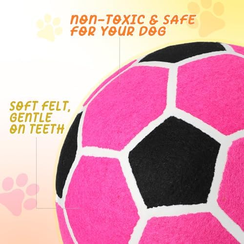 Vinsot 3 Pack 9.5" Large Dog Football Balls Interactive Pet Toys Dog Toy Football Chew Oversize Felt Training Fetch Ball for Small Medium Large Dogs Outdoor Play