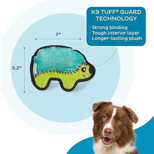 Outward Hound Durablez Minis Tough Chew Plush Squeaky Dog Toy, Hedgehog, 7"