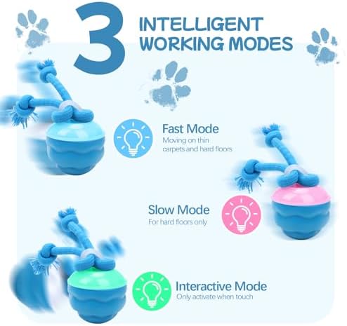 Goosheep 2026 New Interactive Dog Toys, Automatic Moving Dog Ball for Medium/Large Dogs, Interactive Smart Rolling Dogs Toy Ball with Light Up to Keep Them Busy(Blue)