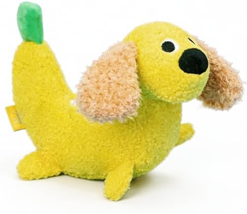 Plush Banana Dog Squeaky Toys, Stuffed Dog Chew Toys for All Breeds