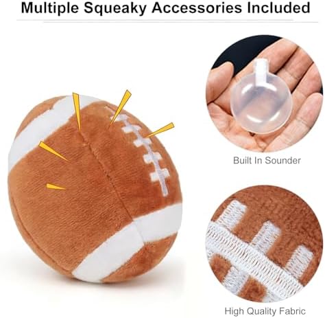 Dog Toys Balls - Chewable Plush Rugby for Dogs, Soft Pet Ball
