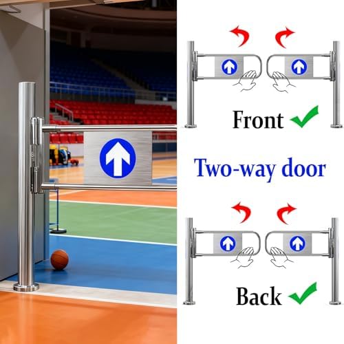 Automatic Two-Way Swing Gate - Heavy-Duty Stainless Steel Entrance Barrier - Pedestrian Safe Automatic Gate for Secure Access and Convenience