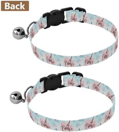 Eiffel Towers Puppy Collar 2 Pack Dog Collars for Small Dogs Adjustable 10.6 to 17.1 Inches