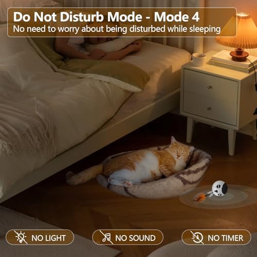 Cat Toys Ball, Smart Motion Sensor Moving Ball with 4 Sounds& 3 Speed Modes | Interactive Automatic Cat Toy for Indoor Cats,Fast Rolling Motion Activated Chirping Stimulating Light, 2 Feather Refill