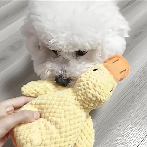 Calming Yellow Duck Dog Toys Squeaky Plush Duck Pillow Toy Relief for Pets