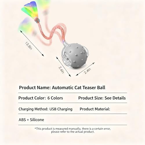 Interactive Cat Toys for Indoor Cats,3-Tails,Automatic Moving Kitten Toys