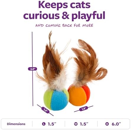 SmartyKat Flutter Balls Catnip Plush and Feather Cat Toys, Erratic Motion for Batting & Pouncing Fun for Cats & Kittens, Set of 2