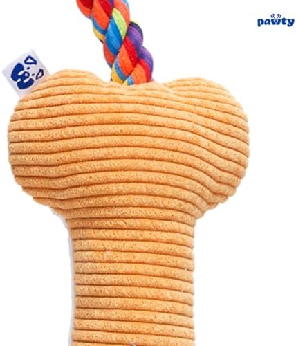 Love Bone Interactive Dog Toy - Interactive Tug Rope Pet Toy - Funny Cute Unique Rainbow Design Party Pride Love Gift - Small Medium Puppy - Durable Chew Resistant Plush with Squeaker for Teething