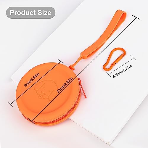WALLFID Silicone Dog Treat Pouch Small Bag,with Pet Training Clicker,Walking Bag for Dog and Cat, Pocket Size, Easy to Clean, Odorless, Zipper Design,Moisture-Proof,Travel Walking Bag.(Claret)