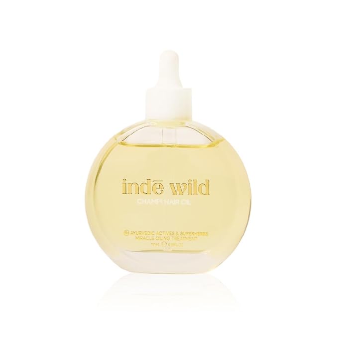 Indie Wild Champi Hair Oil (130 ml) w/Rosemary Oil, Brahmi, Amla, and Bhringraj | Ayurvedic Hair Growth Oil for Dandruff, Hairfall, & Thicker, Fuller Hair | 16+ Ayurvedic Actives | Calming Fragrance