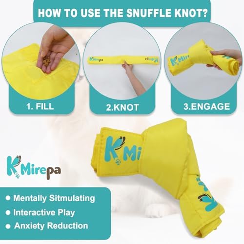Snuffle Knot for Dogs - Dog Snuffle Toy, Interactive Dog Toys Encourage Natural Foraging Skills, Hiding Food Chew Toys with 10 Pockets