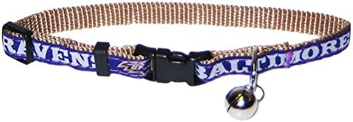 Pets First COLLAR for CATS - NFL BALTIMORE RAVENS CAT COLLAR. - Strong & Adjustable FOOTBALL Cat Collars with Metal Jingle Bell