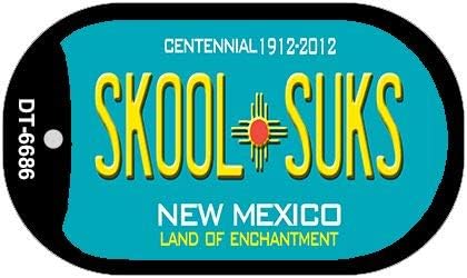 Smart Blonde Skool Suks Teal New Mexico Novelty Metal Dog Tag Necklace DT-6686