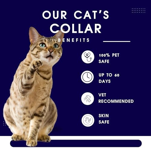 Calming Collar for Cats - Cat Calming Collar with Pheromones, Stop Cats from Urinating in House, Adjustable Fit, Drug-Free, Eco-Friendly, Vet-Recommended, Soft, Long-Lasting Anxiety Relief (Purple)