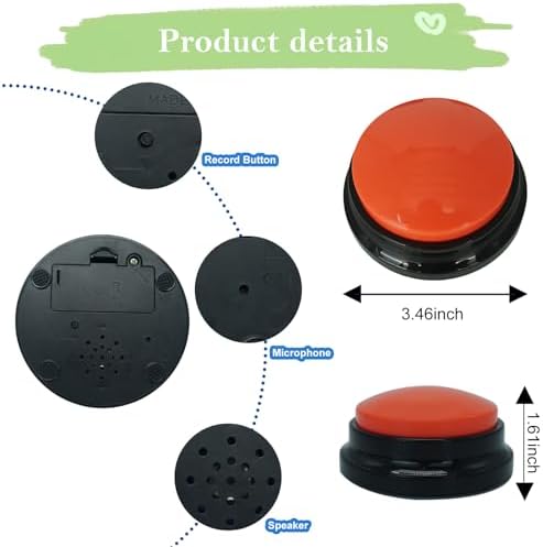 Gelabur Set of 4 Dog Buttons for Communication, Voice Recordable Buttons for Classroom, Dog Training Talking Buttons Starter Set, Pet Easy Speaking Buttons Tools