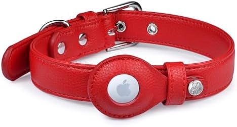 Blueberry Pet Microfiber Leather AirTag Dog Collar