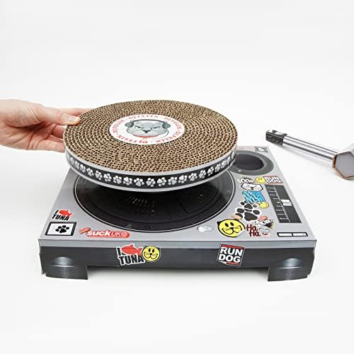 Suck UK Cat Scratcher DJ Decks - Cardboard Cat Scratchers - Funny Cat Scratching Board - Cat Scratching Mat - Interactive Cat Toy & Kitten Toys - Cat Furniture - Cat Gifts - Novelty Gifts for Cats