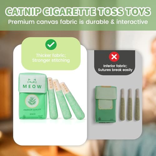 6 Pcs Cat Toys for Bored Indoor Adult Cats & Catnip Toys with 2 Bags, Potent Cat Chew Toy for Teeth Cleaning with Silvervine, Interactive Dental Plush Set for Boredom Relief and Pet Gifts