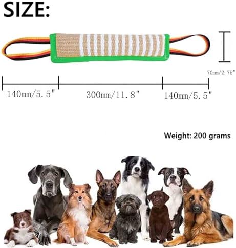 Clysoru Dog Tug Toy Tough Jute Bite Pillow Lasting Training Equipment Puppy to Large Dogs Interactive for Large and Small