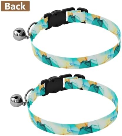 Watercolor Fluid Marble Metal Bell Included Cat Collars 2 Pack Lightweight Pet Collar for Cats and Dogs