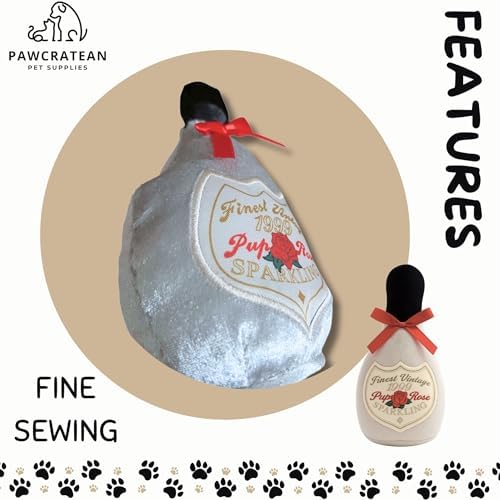 7" Squeaky Plush Toy for Puppies Small Dogs Self Etertainment Washable Soft Made [PET ONLY] (Grey Bottle)
