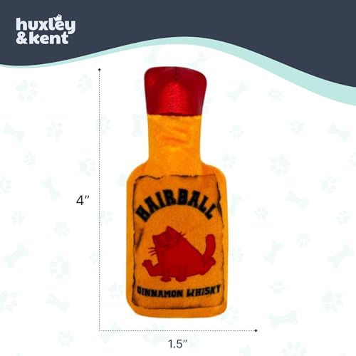 Huxley & Kent Plush Crinkle Catnip Cat Toy, Hairball Cinnamon Whisky