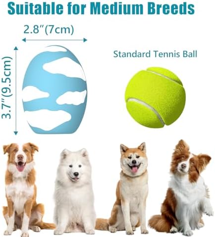 Dog Toys, Squeaky Latex Rubber Bouncy Balls, Squeaky Egg Dog Toys Balls, 6 Pack Interactive Squeak Dog Toy Set for Medium Large Breeds Dogs (6 Pack, Medium)