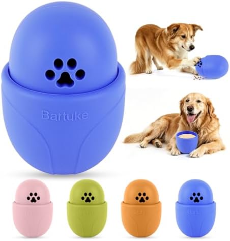 Frozen Treat Dog Toy BPA Free Silicone Dogs Slow Feeder Lick Ball, Blue