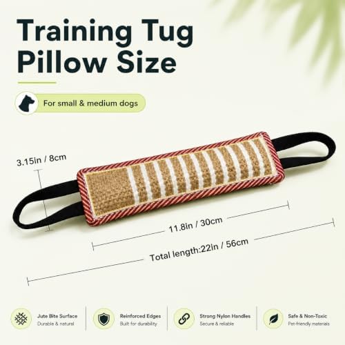 DGSL Dog Tug Toy Dog Bite Jute Pillow Pull Toy for Small and Medium Dogs