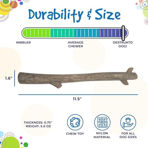 SodaPup Chew Stick – Durable Dog Chew Toy Made in USA from Non-Toxic, Pet Safe, Food Safe, Nylon Material for Mental Stimulation, Clean Teeth, Fresh Breath, Problem Chewing, Calming Nerves, & More